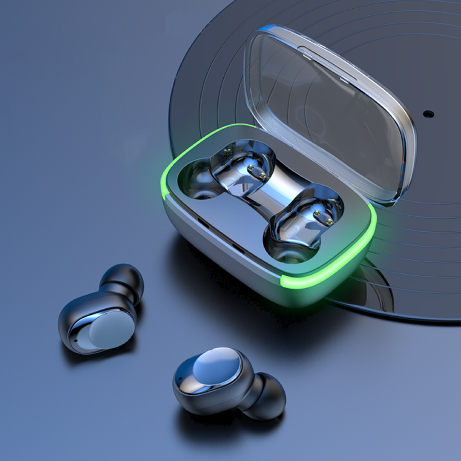 True Wireless Earbuds Headphones with Digital Power Display IPX6 Waterproof Ear Buds in-Ear Earphones for iOS and Android Phones